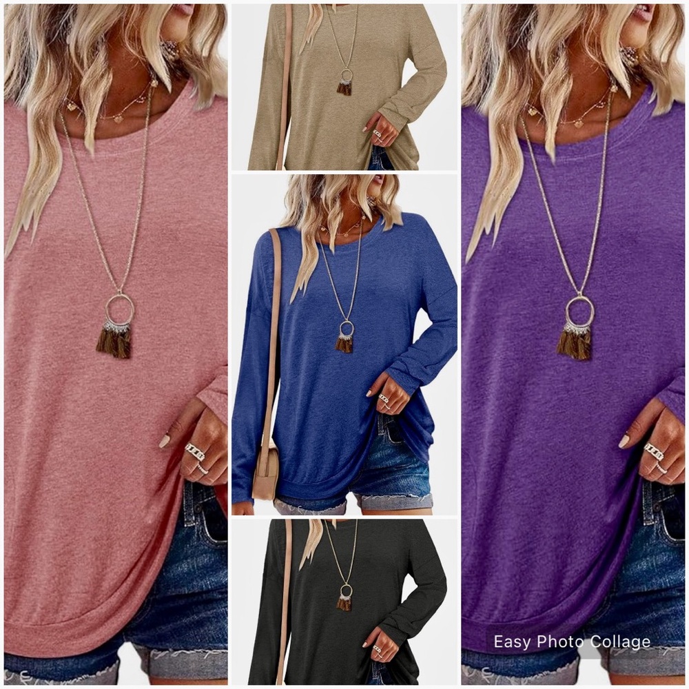 5 pack Women's Casual Long Sleeve Tops